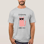 サングラスのピンクの子猫 Tシャツ (正面)