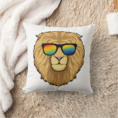サングラスのライオン クッション (ブランケット)