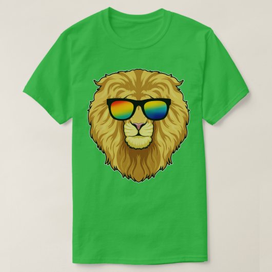 サングラスのライオン Tシャツ (デザイン正面)
