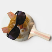 サングラスの卓球ラケットを持つクールな猫 卓球ラケット (横)