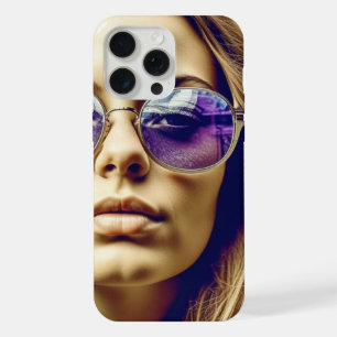 サングラスの反射で涼しい女性 iPhone 15 PRO MAXケース