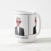 サングラスの可愛いイチゴのマグカップ コーヒーマグカップ (正面右)