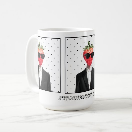 サングラスの可愛いイチゴのマグカップ コーヒーマグカップ (正面左)