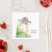 サングラスの可愛いイースターバニー スタンダードカクテルナプキン (インサイチュ)