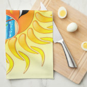 サングラスの台所タオルが付いている夏の日曜日の漫画 キッチンタオル (四つ折り)