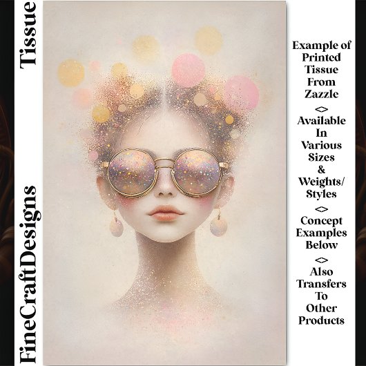 サングラスの女の子とグリッターDN2Dデコページ 薄葉紙