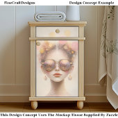 サングラスの女の子とグリッターDN2Dデコページ 薄葉紙