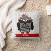 サングラスの枕を持つ千鳥格子のなフクロウ クッション (ブランケット)