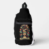 サングラスの母に虹のクール髪の女 スリングバッグ (正面)