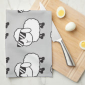 サングラスの漫画の白いヒツジ キッチンタオル (四つ折り)