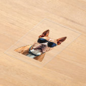 サングラスの犬、サイズ： 5" x 7" アクリル招待状 (レイダウン)