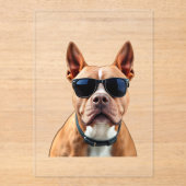 サングラスの犬、サイズ： 5" x 7" アクリル招待状 (正面)