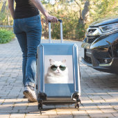 サングラスの白い猫クール、猫、可愛いペット シール (スーツケースインサイチュ)