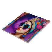 サングラスの美しいお姫様 タイル (側面)