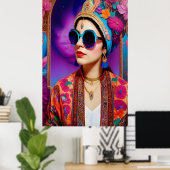 サングラスの美しいお姫様 ポスター (ホームオフィス)