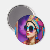 サングラスの美しいお姫様 マグネット (正面/裏面)