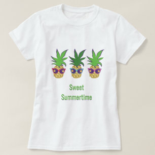 サングラスの菓子の夏期のパイナップル Tシャツ