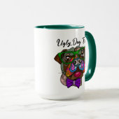 サングラスの醜い犬の顔マグ マグカップ (正面右)