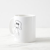 サングラスの金落書き コーヒーマグカップ (正面左)