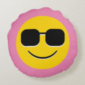 サングラスのEmojiのクールな人 ラウンドクッション (裏面)