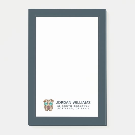 サングラスのSharpeiは|あなたの名前を加えます ポストイット (正面)