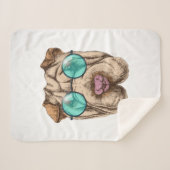 サングラスのSharpei シェルパブランケット (正面(横))