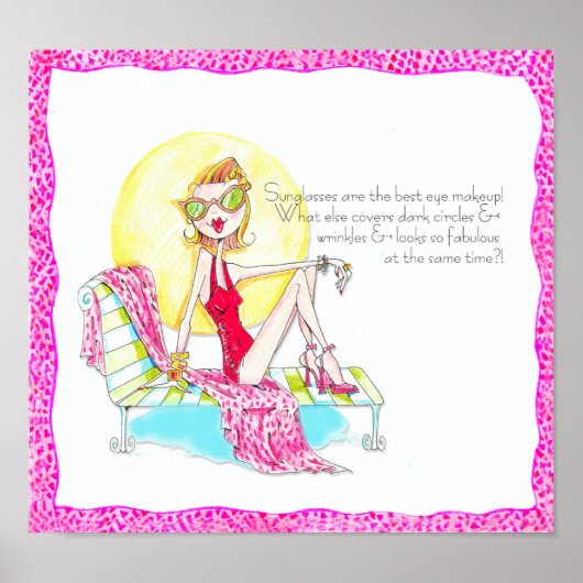 サングラスは素晴らしいヴァニティプリント ポスター (正面)