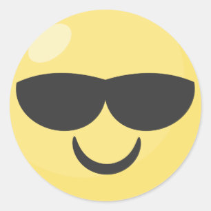 サングラスはEmojiのステッカーを冷却します ラウンドシール