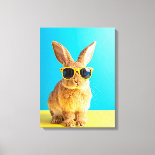 サングラスをかけたうさぎ キャンバスプリント (正面)