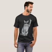 サングラスをかけたおしゃれな猫 Tシャツ (正面フル)