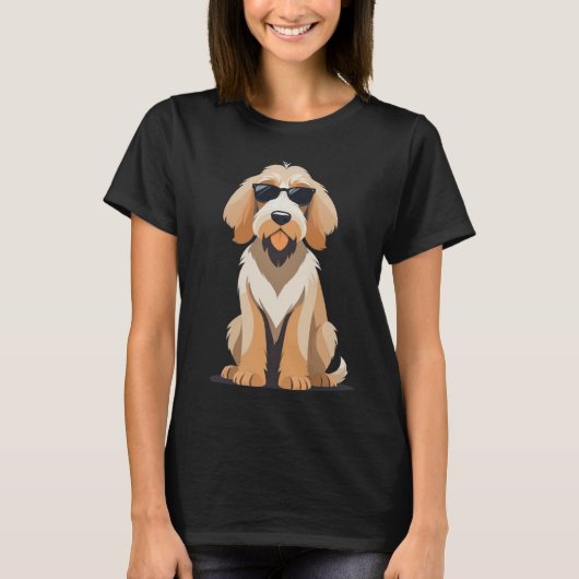 サングラスをかけたかっこいいオッターハウンド Tシャツ (正面)