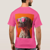 サングラスをかけたかっこいいブラッコイタリアーノ Tシャツ (裏面)