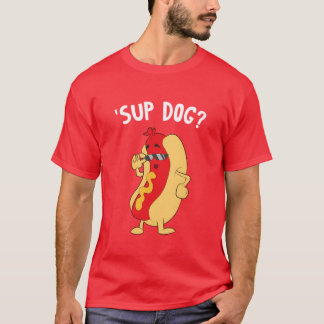 サングラスをかけたかっこいいホットドッグのイラスト おもしろい Tシャツ