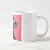 サングラスをかけたかっこいいロットワイラー ジャンボコーヒーマグカップ (右)
