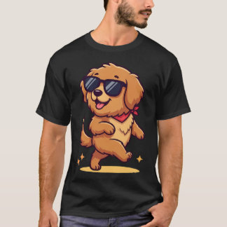 サングラスをかけたかっこいい子犬 Tシャツ