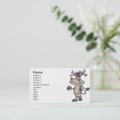 サングラスをかけたかっこいい牛のキャラクター 名刺 (スタンド正面)