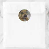 サングラスをかけたかっこいい犬 ラウンドシール (バッグ)