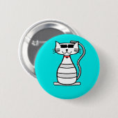 サングラスをかけたかっこいい猫 缶バッジ (正面&裏面)