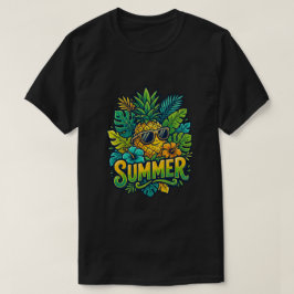 サングラスをかけたかわいいパイナップル - 涼しげな夏のデザイン Tシャツ