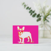 サングラスをかけたかわいいフランス人ブルドッグ 名刺 (スタンド正面)