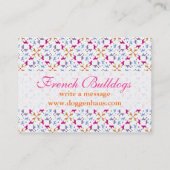 サングラスをかけたかわいいフランス人ブルドッグ 名刺 (裏面)