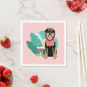 サングラスをかけたかわいい夏犬 スタンダードカクテルナプキン (インサイチュ)