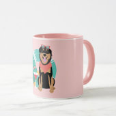 サングラスをかけたかわいい夏犬 マグカップ (正面右)