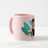 サングラスをかけたかわいい夏犬 マグカップ (正面左)