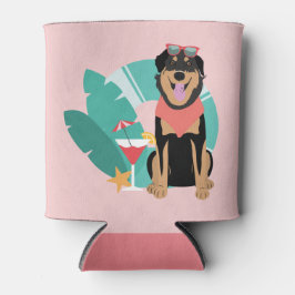 サングラスをかけたかわいい夏犬 缶クーラー