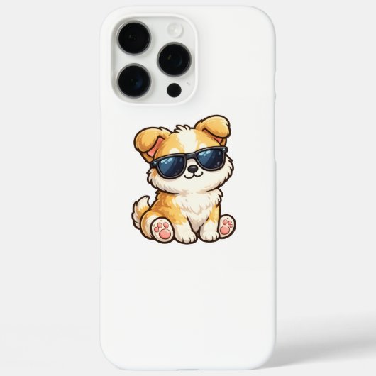 サングラスをかけたかわいい子犬のカワイイデザイン Case-Mate iPhoneケース (裏面)