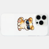 サングラスをかけたかわいい子犬のカワイイデザイン Case-Mate iPhoneケース (裏面 (横))