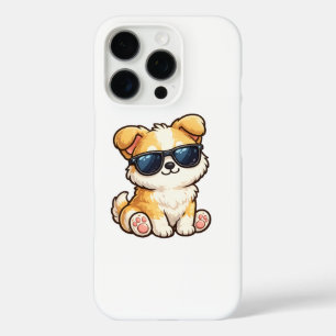 サングラスをかけたかわいい子犬のカワイイデザイン iPhone 16 PROケース