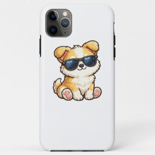 サングラスをかけたかわいい子犬のデザイン iPhone 11 PRO MAXケース