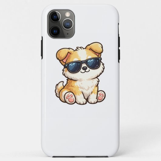 サングラスをかけたかわいい子犬のデザイン Case-Mate iPhoneケース (裏面)